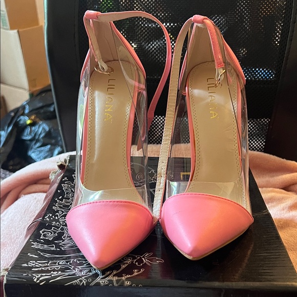 Liliana Shoes - Liliana Pink Clear Heels